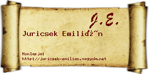 Juricsek Emilián névjegykártya